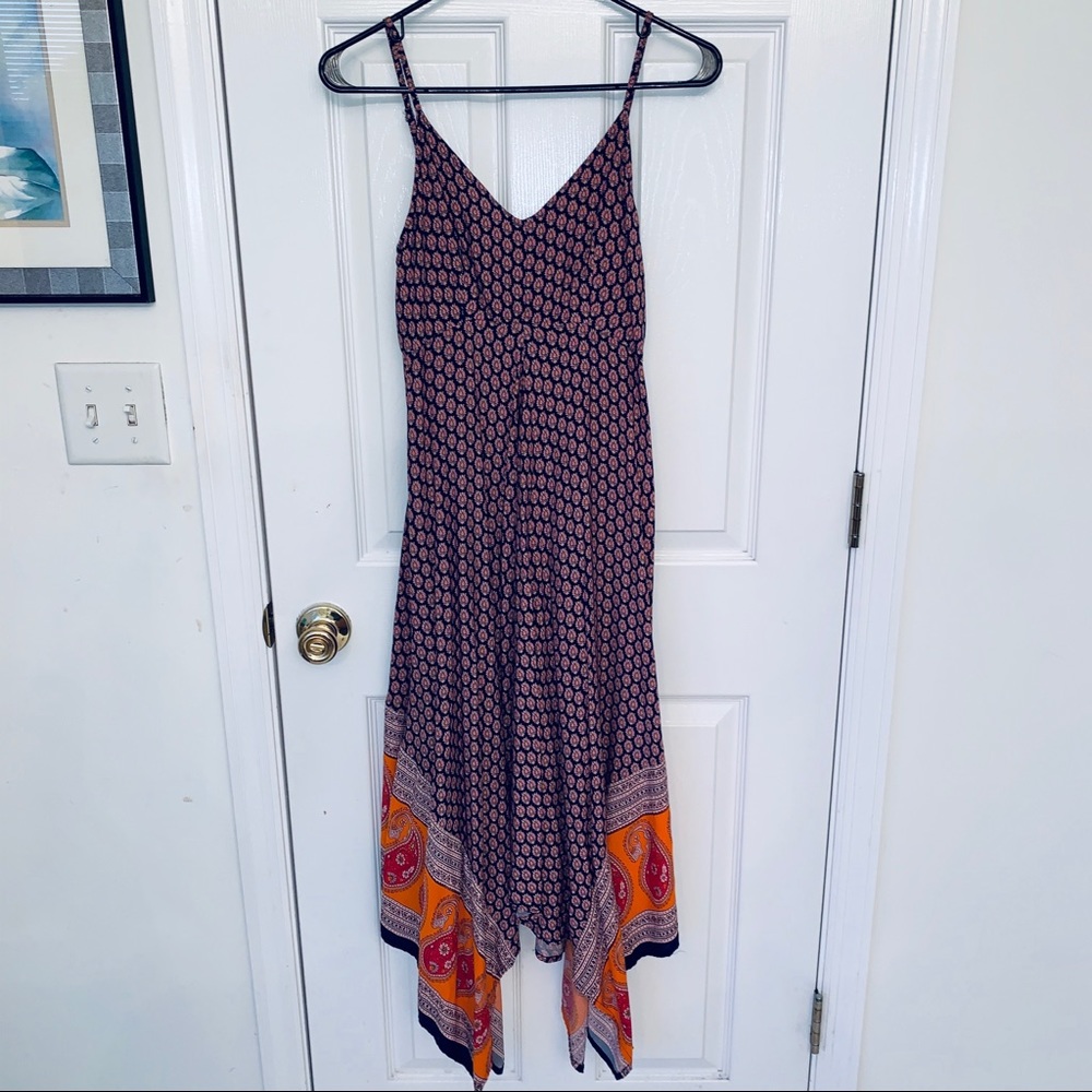 Asymmetrical printed dress